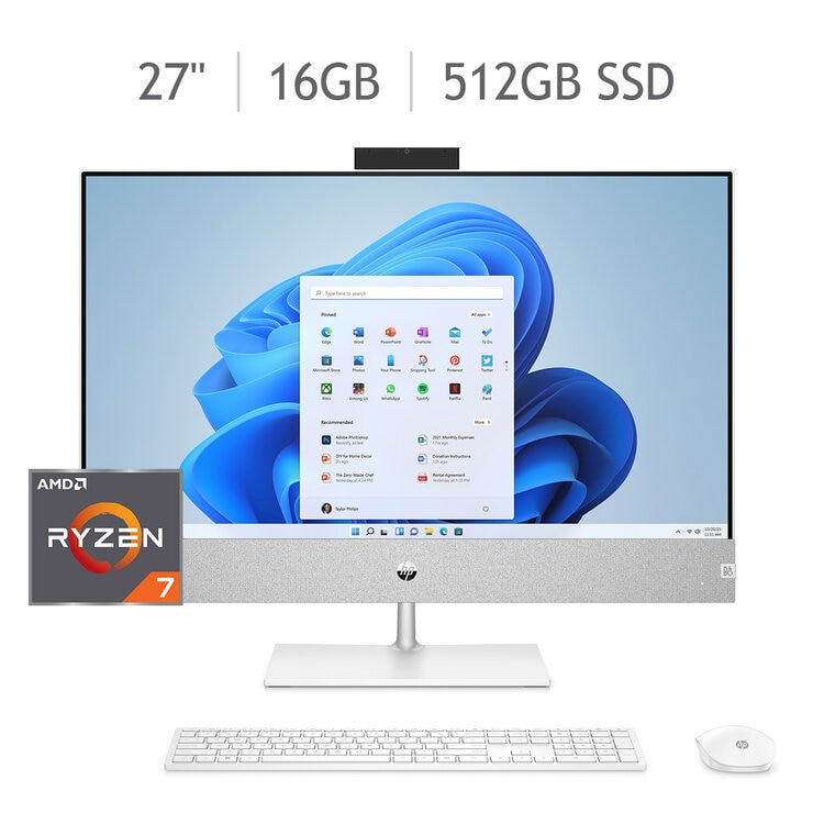 HP Pavilion All-In-One 27-ca0012la Desktop 27" Full HD AMD Ryzen 7 16GB 512GB SSD — Imagen 1 de 4
