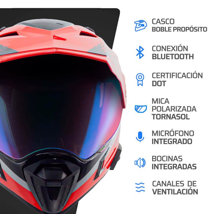 Vento Casco Doble Propósito para Motocicleta CRV-1  — Imagen 3 de 4