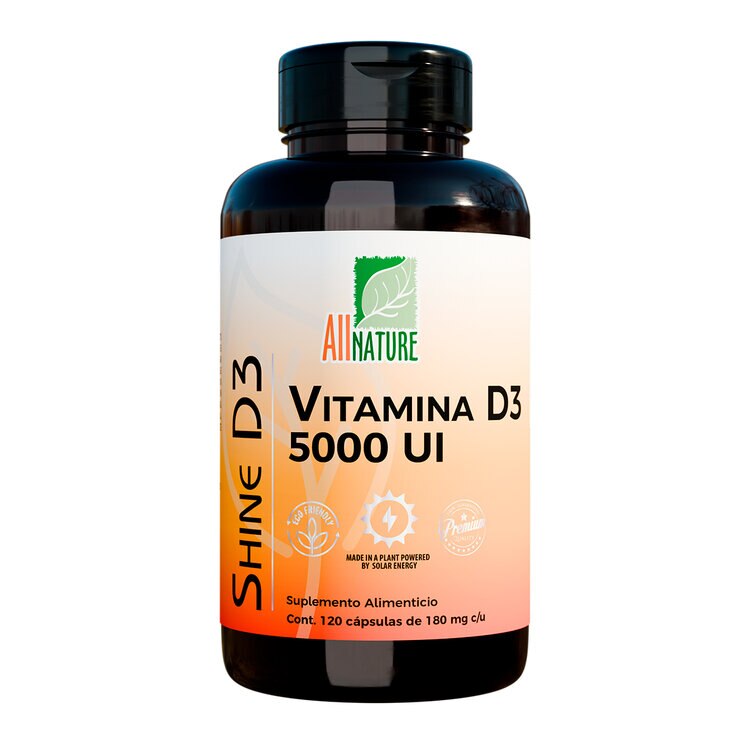 All Nature Vitamina D3 5000UI 120 Cápsulas — Imagen 1 de 3