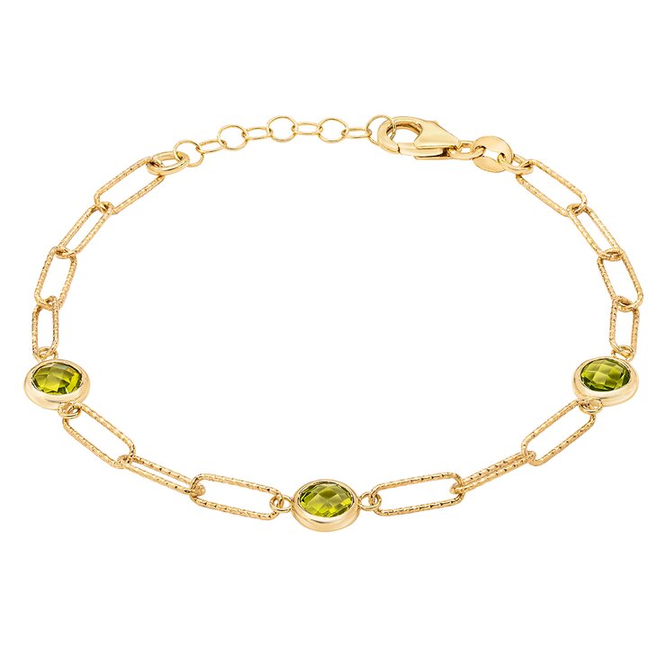 Pulsera de Peridoto, Oro Amarillo de 14K — Imagen 1 de 4
