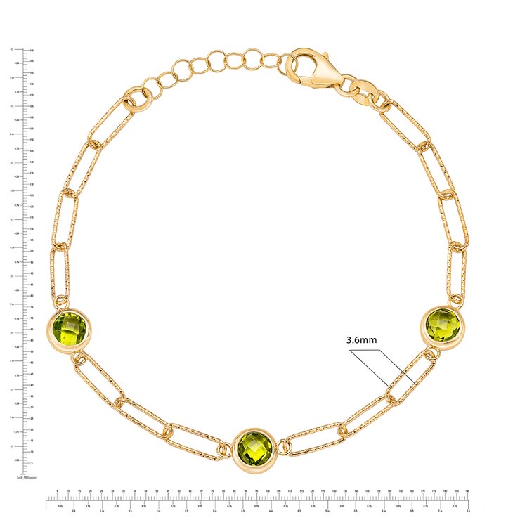 Pulsera de Peridoto, Oro Amarillo de 14K — Imagen 3 de 4