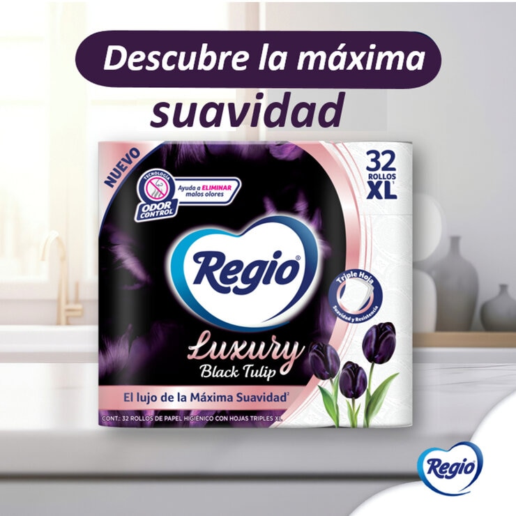 Regio Luxury Black Tulip Papel Higiénico 32 Rollos — Imagen 2 de 4