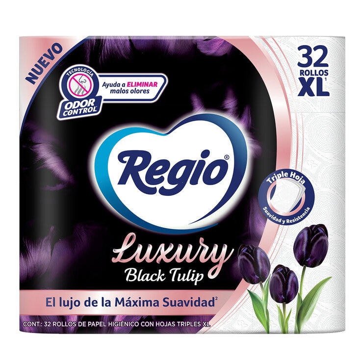 Regio Luxury Black Tulip Papel Higiénico 32 Rollos — Imagen 1 de 4