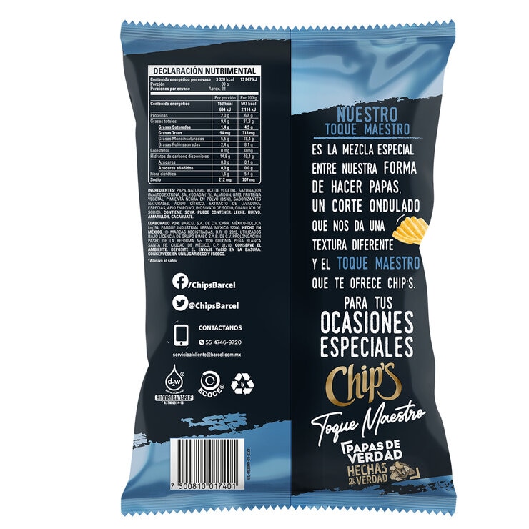 Chip's Toque Maestro Papas Fritas Sal y Pimienta 655 g — Imagen 4 de 4