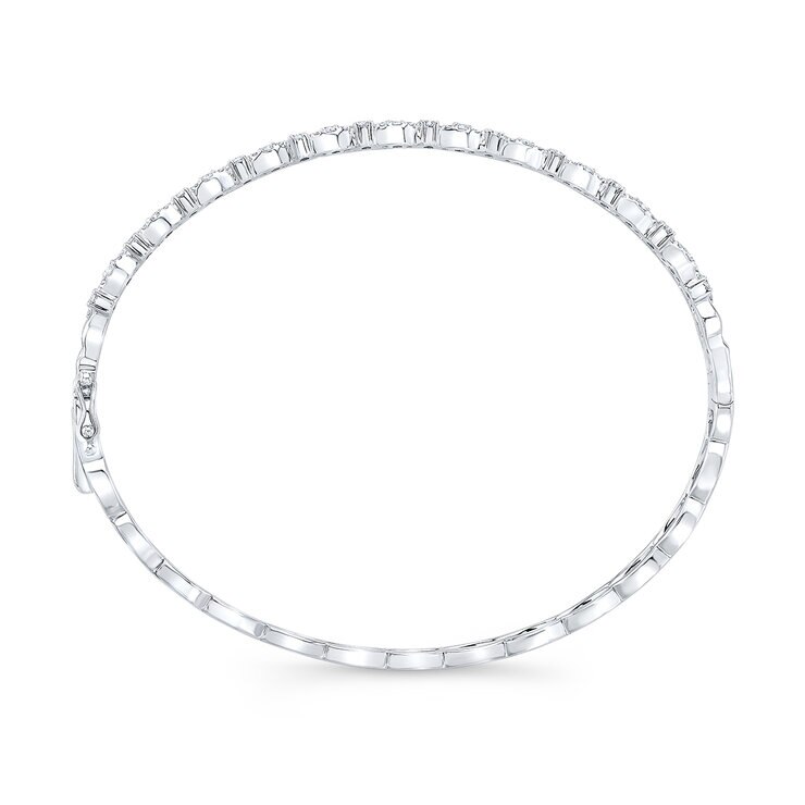 Pulsera con 3 Hileras de Diamantes 1.37ctw, Corte Redondo Brillante, Oro Blanco de 14K — Imagen 3 de 4