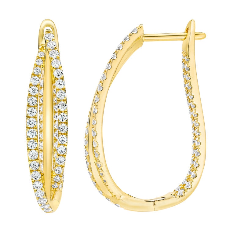 Aretes de Diamantes, 1.00ctw, Oro Amarillo de 14K — Imagen 4 de 4