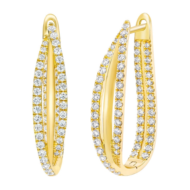 Aretes de Diamantes, 1.00ctw, Oro Amarillo de 14K — Imagen 1 de 4