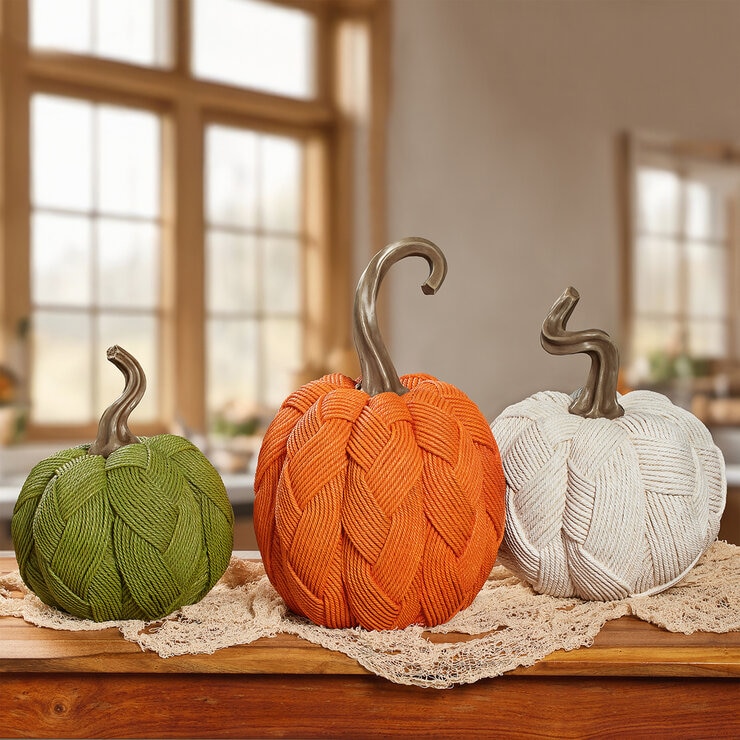 Juego de 3 Calabazas Decorativas  — Imagen 1 de 4