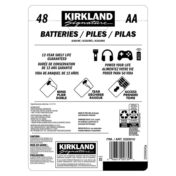 Kirkland Signature, Pilas Alcalinas AAA de 48 piezas — Imagen 2 de 2