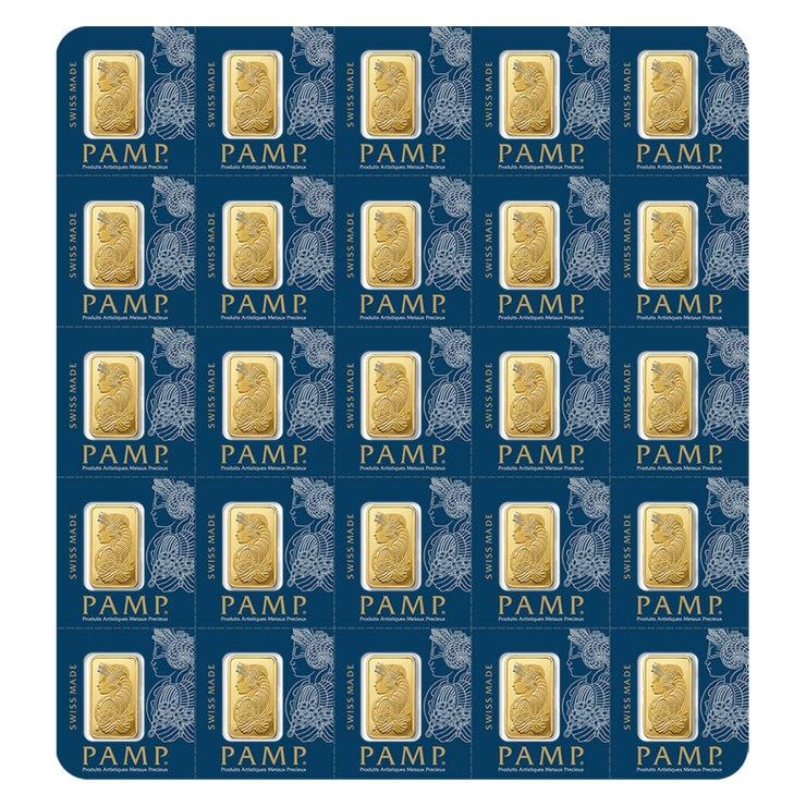 Lingotes de Oro 25 pz de 1g c/u PAMP — Imagen 2 de 4