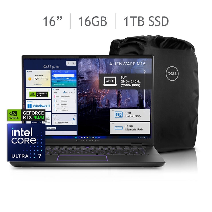 DELL Alienware Gaming NB M16 R2 Laptop 16" Quad HD Intel Core Ultra 7 16GB 1TB SSD + Mochila — Imagen 1 de 4