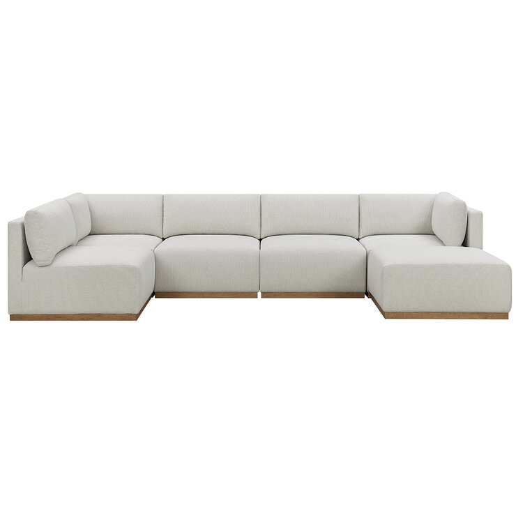 Henredon, Sofá Seccional Modular de Tela de 6 piezas con Otomano — Imagen 2 de 4
