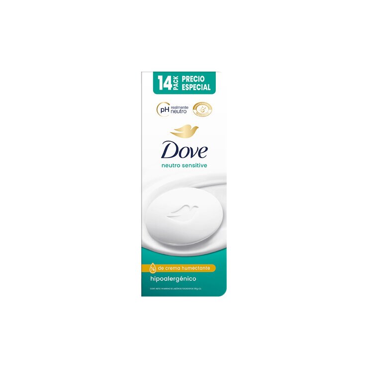 Dove Neutro Sensitive Jabón en Barra 14 pzas de 135 gr — Imagen 1 de 4