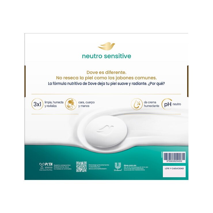 Dove Neutro Sensitive Jabón en Barra 14 pzas de 135 gr — Imagen 2 de 4