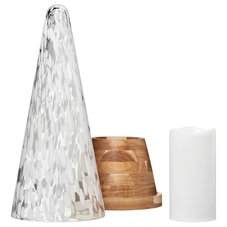 Juego de 2 Árboles de Vidrio con Velas LED  — Imagen 3 de 4