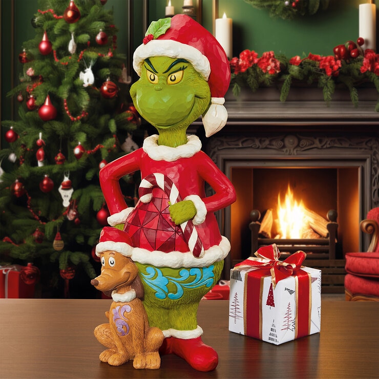 Jim Shore Estatua del Grinch y Max Pintada a Mano  — Imagen 1 de 3