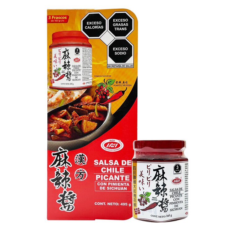 AGV Salsa de Chile Picante 3 pzs de 165 g — Imagen 1 de 4