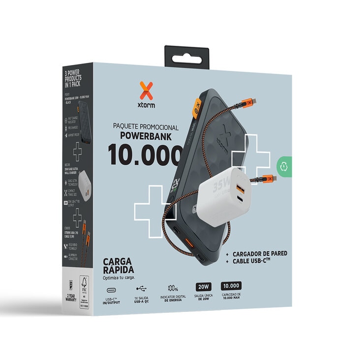 Xtorm 3 Pack, Batería 10000 mAh, Cable USB-C y Cargador de pared de 35W — Imagen 1 de 2