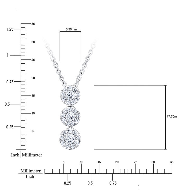Dije de Diamantes 0.50ctw, Oro Blanco de 14K — Imagen 4 de 4