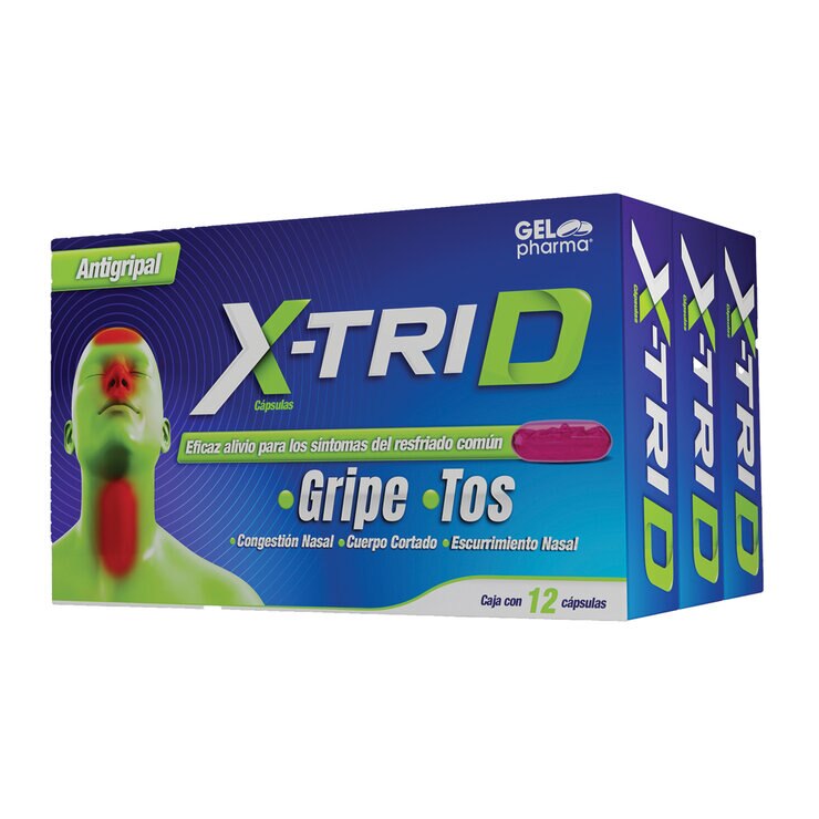 X Trid Antigripal 3 Cajas de 12 Cápsulas c/u — Imagen 1 de 3