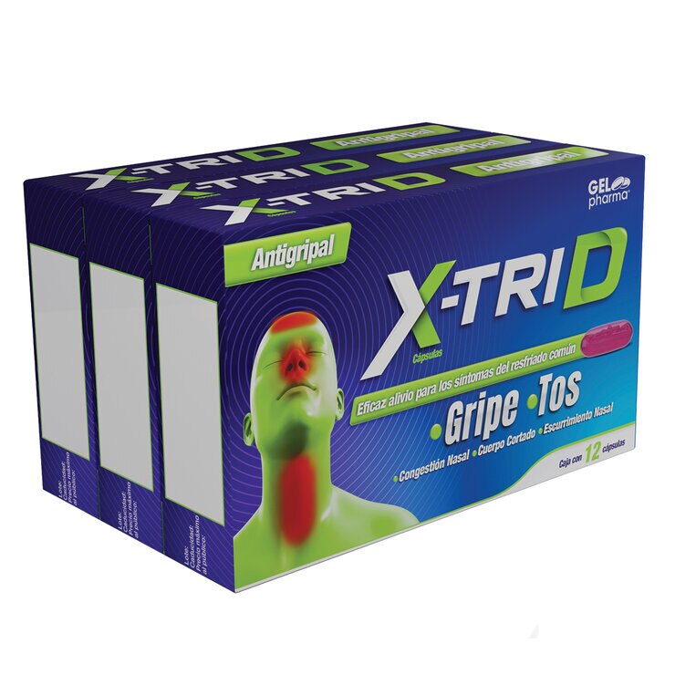 X Trid Antigripal 3 Cajas de 12 Cápsulas c/u — Imagen 2 de 3