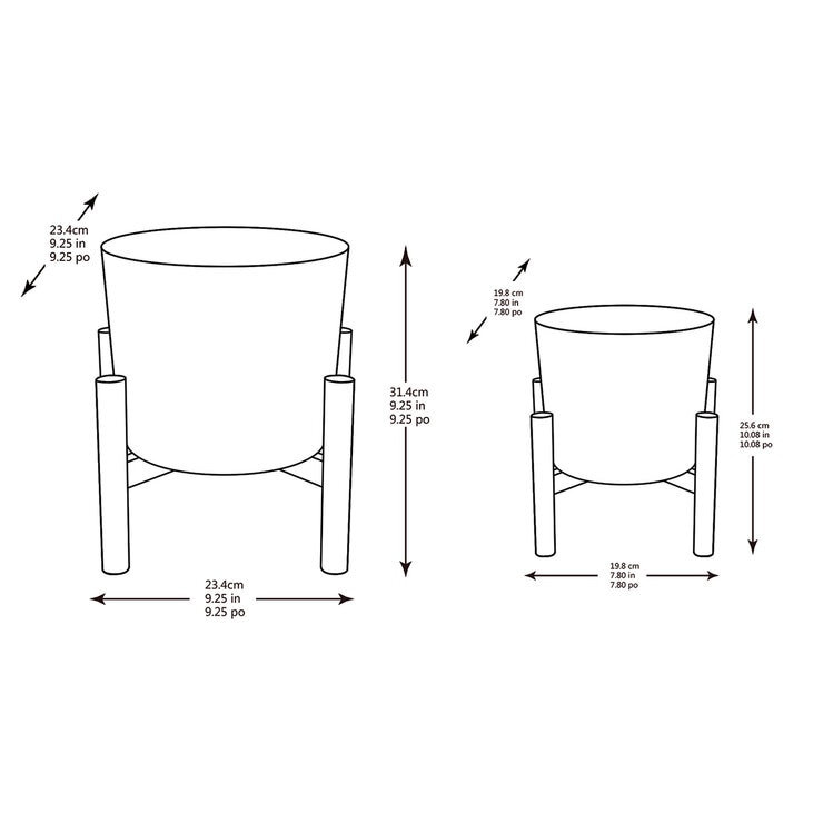 Mullally, 2 Macetas de Cerámica con Soportes de Bambú — Imagen 4 de 4
