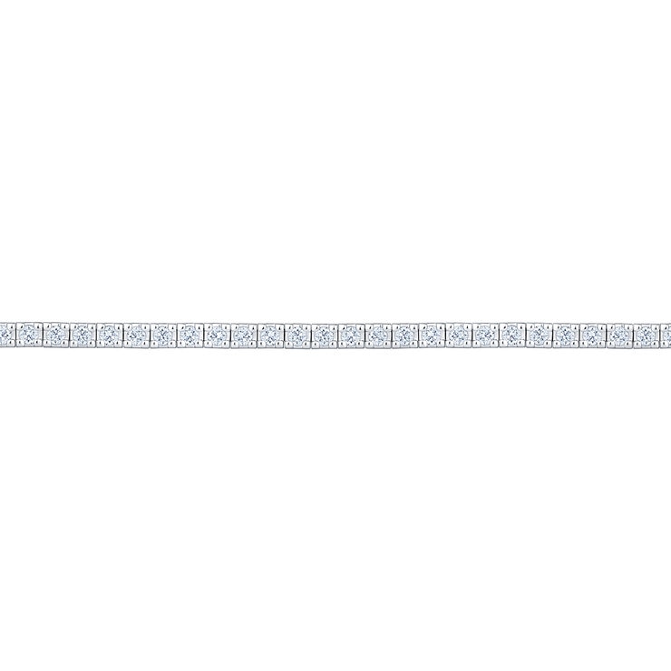 1.00ctw, Pulsera Tenis de Diamantes, 17.78cm, Corte Redondo, Oro Blanco 14K — Imagen 4 de 4
