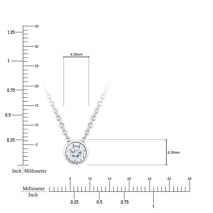 Dije de Diamante Solitario, 0.50ctw, Corte Redondo, Oro Blanco de 14k — Imagen 3 de 4