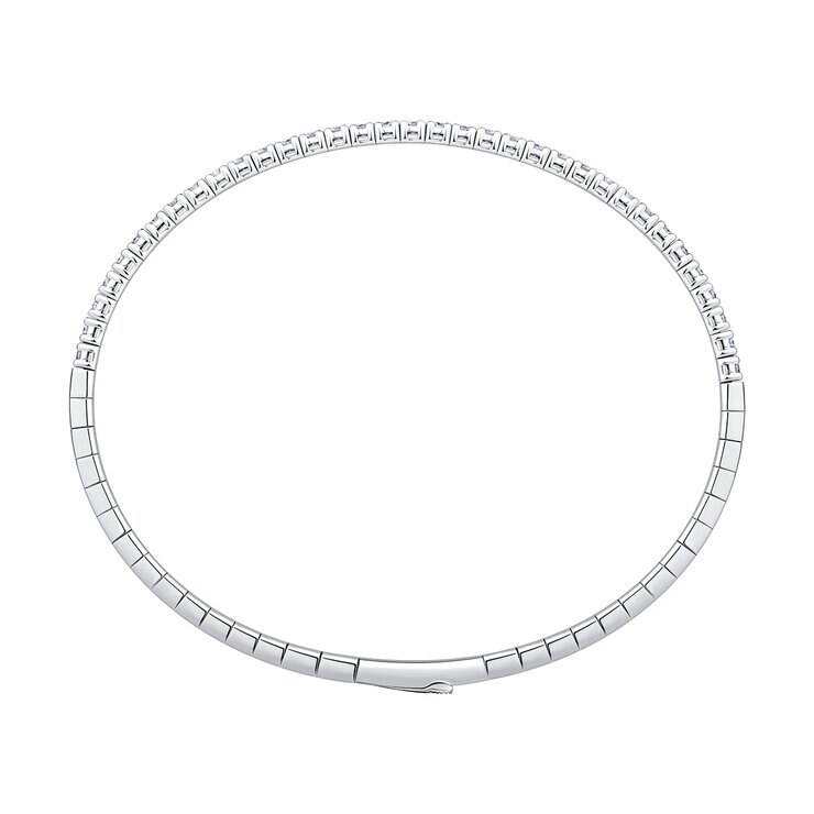 Brazalete Flexible de 14K Oro Blanco, 1.00ctw Diamantes Redondos — Imagen 4 de 4