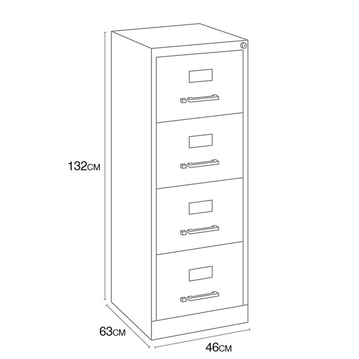 Hirsh, Archivero con 4 Cajones Tamaño Oficio Color Gris — Imagen 4 de 4
