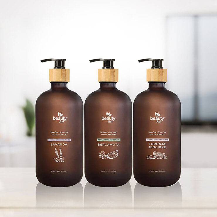 Beauty Soft Jabón Liquido para Manos 3 pzas de 500 ml c/u — Imagen 3 de 4