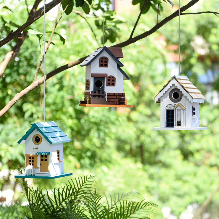 Stylecraft, Paquete de 3 Casitas de Madera para Aves — Imagen 1 de 4