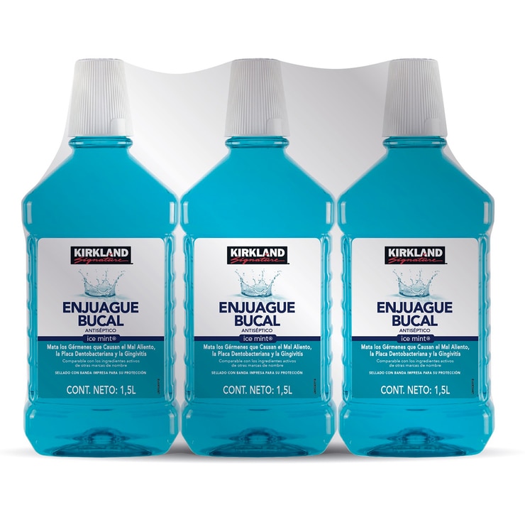 Kirkland Signature Enjuague Bucal 3 pzas de 1.5 l