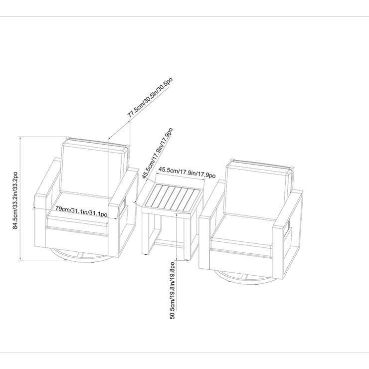 Sunvilla, Archer Juego de 3 Piezas para Patio — Imagen 3 de 4