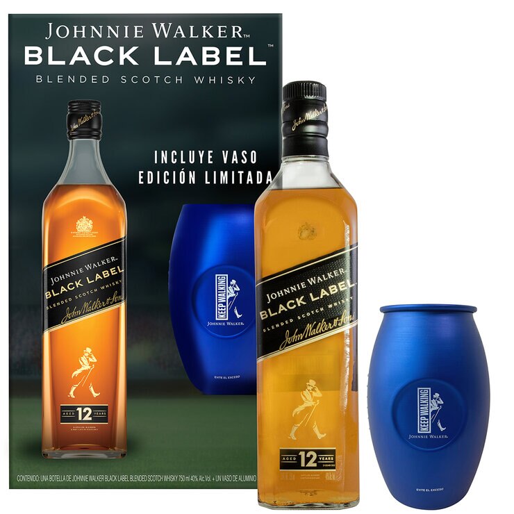 Whisky Johnnie Walker Black Label Blended Scotch 750ml + Vaso de Edición Limitada — Imagen 3 de 3