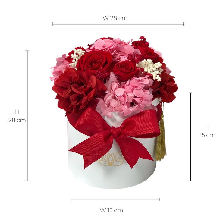 Mina'n Bouquet Mix Rojo/Rosa, Caja Blanca, Duración 6 Meses — Imagen 2 de 3