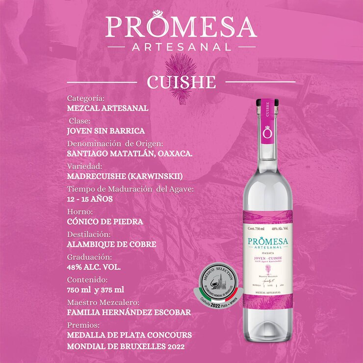 Mezcal Promesa Joven Cuishe 750ml — Imagen 2 de 3