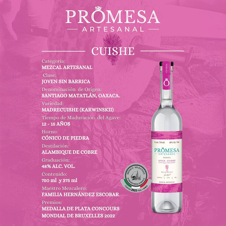 Mezcal Promesa Joven Cuishe 750ml — Imagen 3 de 3