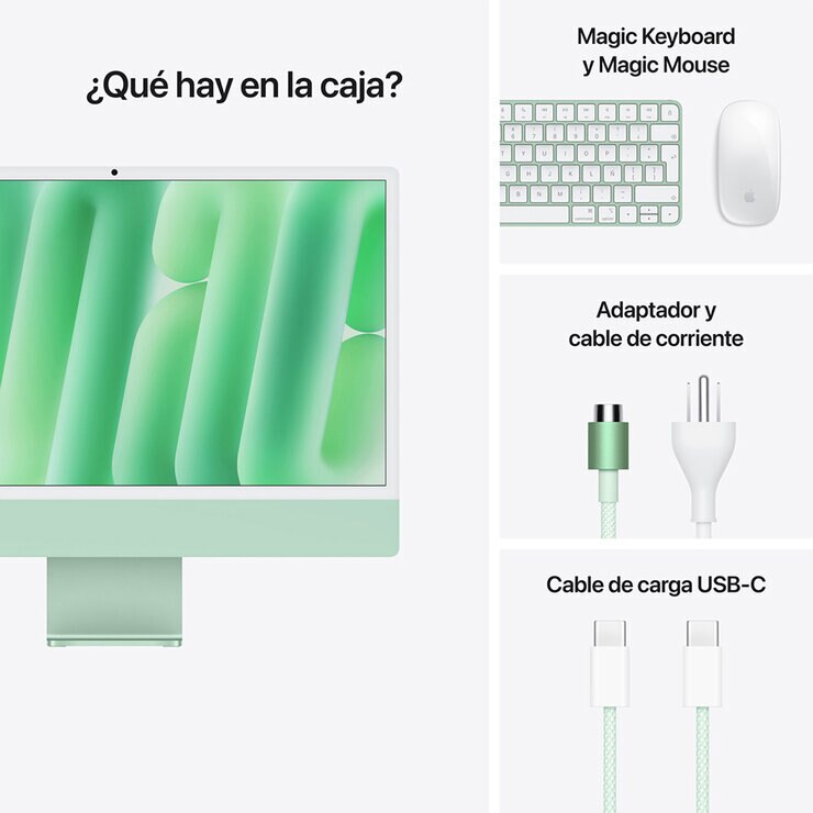 Apple iMac 24" 256GB 4.5K Chip M4 Verde CPU de 8 núcleos GPU de 8 núcleos Memoria unificada de 16GB — Imagen 4 de 4