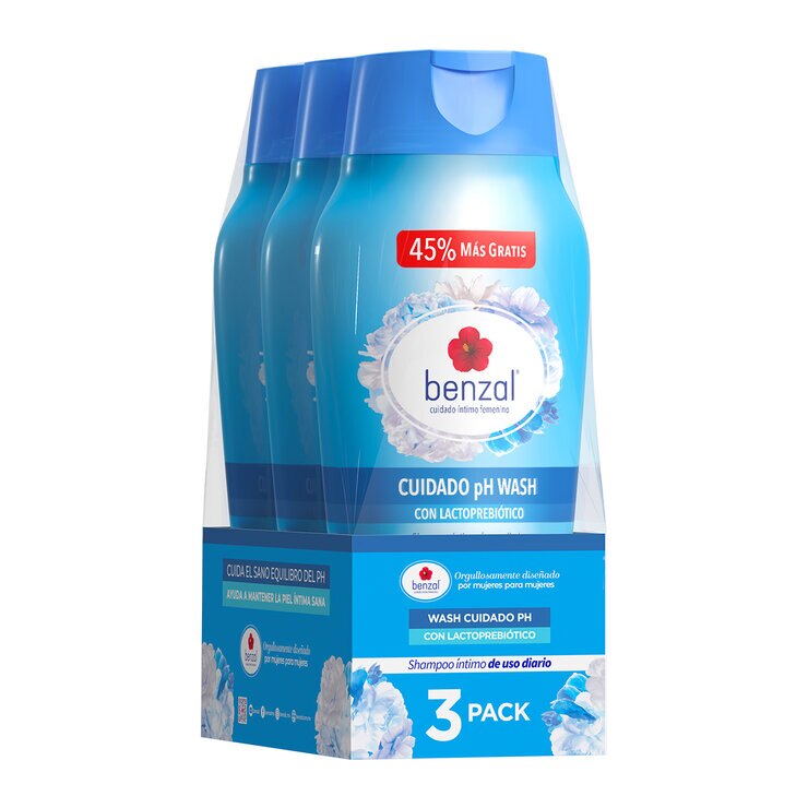Benzal Shampoo intimo de uso díario 3 pk de 355ml — Imagen 1 de 4