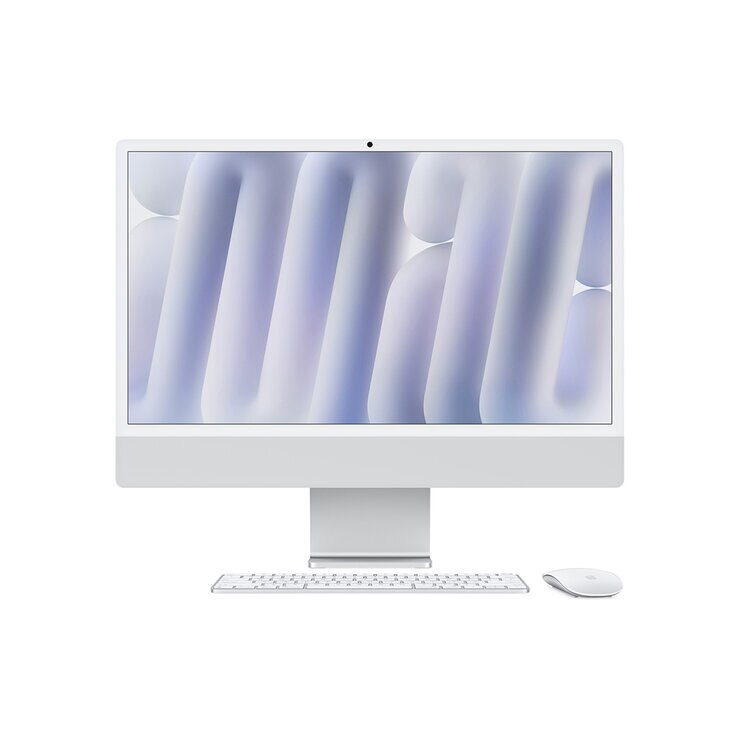 Apple iMac 24" 256GB 4.5K Chip M4 Plata CPU de 10 Núcleos GPU de 10 Núcleos Memoria Unificada de 16GB