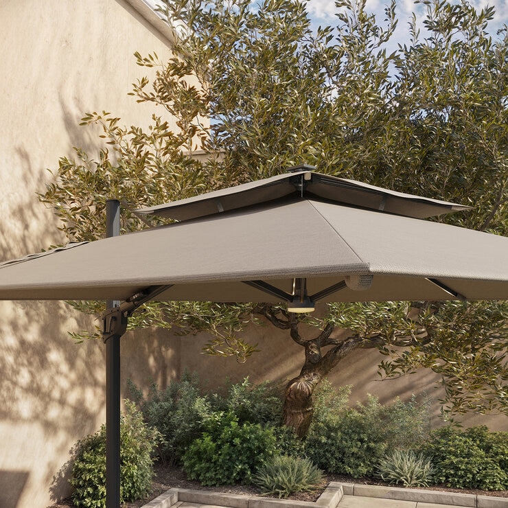 Seasons Sentry, Sombrilla Cuadrada de 3.05 m con Luz Led — Imagen 4 de 4
