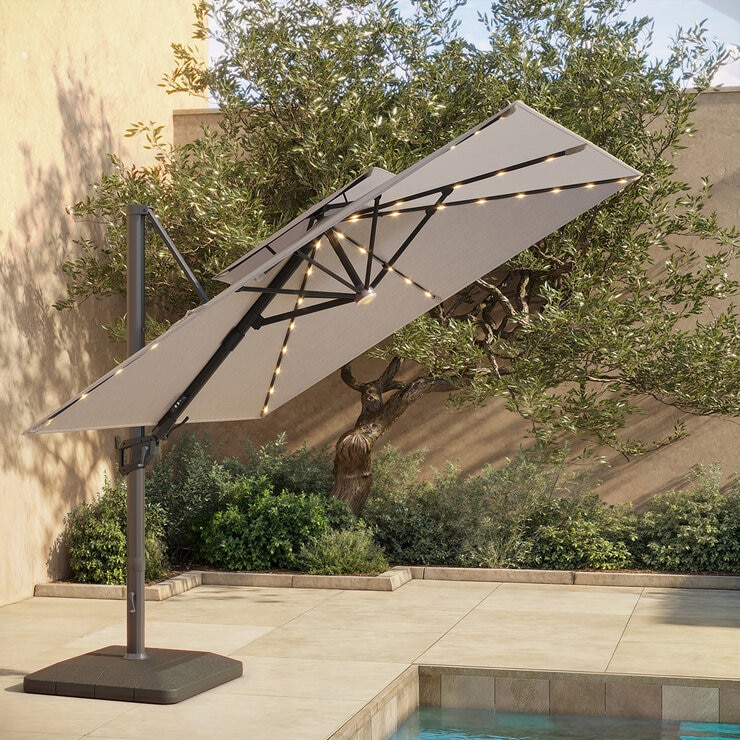 Seasons Sentry, Sombrilla Cuadrada de 3.05 m con Luz Led — Imagen 1 de 4