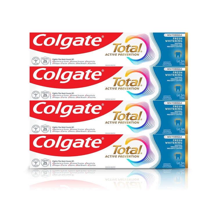Colgate Pasta Dental Total Active 4 pzs de 170ml — Imagen 2 de 4