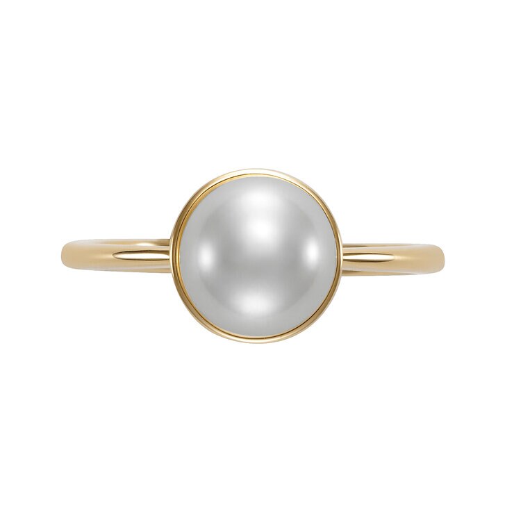 Anillo de Perla Cultivada, Oro Amarillo de 14K — Imagen 2 de 4