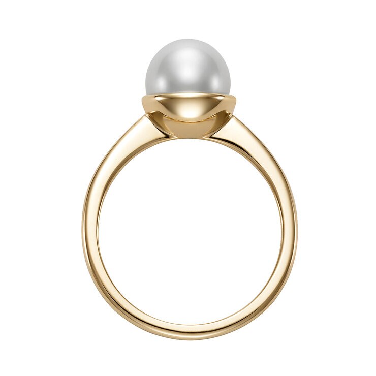Anillo de Perla Cultivada, Oro Amarillo de 14K — Imagen 3 de 4