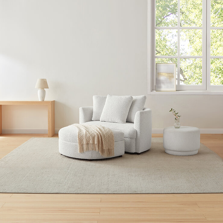 Aiden & Ivy, Silla Decorativa de Tela con Otomano — Imagen 1 de 4