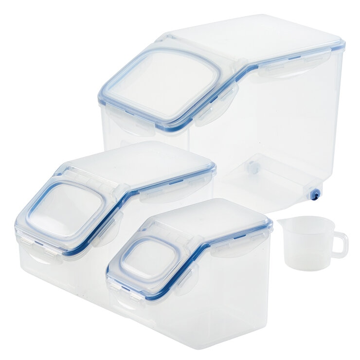 LockNLock Juego de 3 Recipientes para Almacenamiento con Taza para Medida — Imagen 1 de 4