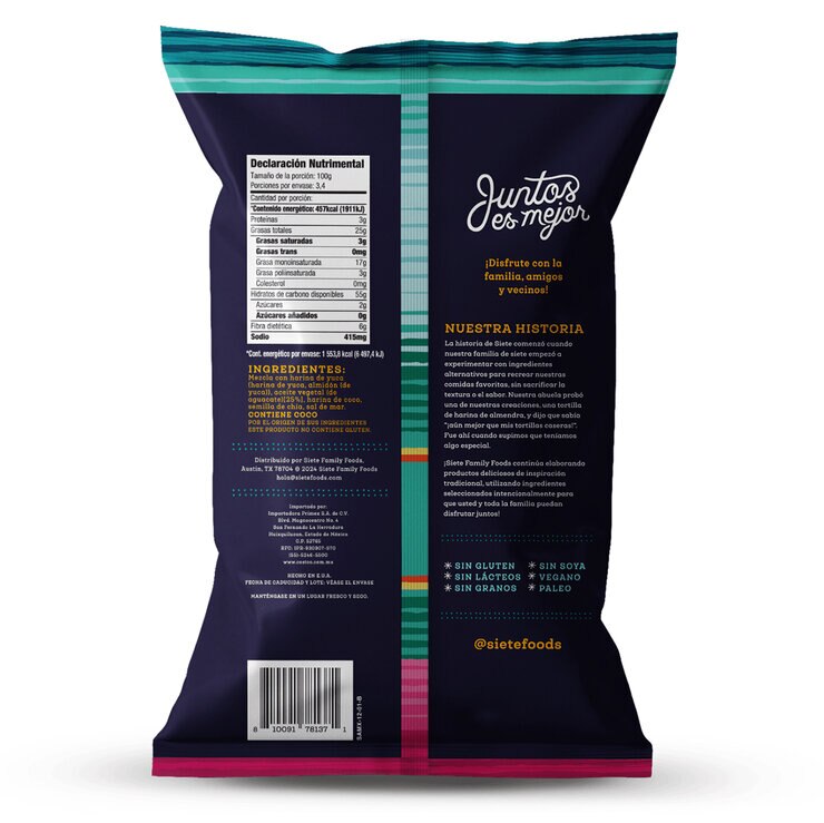 SIETE GRAIN FREE CHIP 12Z — Imagen 2 de 2