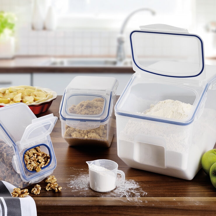 LockNLock Juego de 3 Recipientes para Almacenamiento con Taza para Medida — Imagen 3 de 4